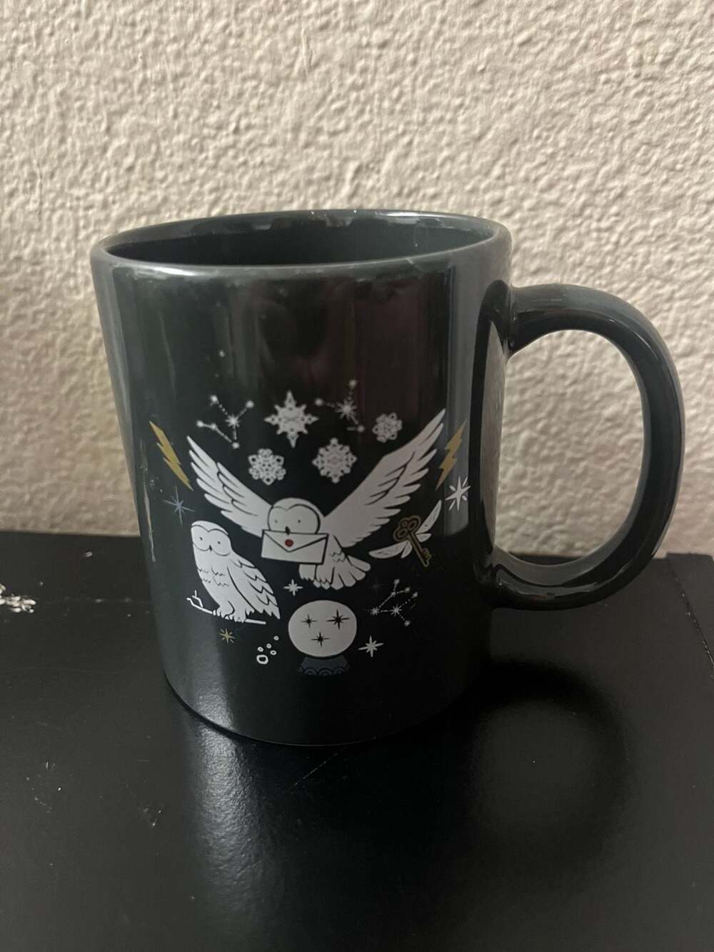 Culturefly Harry Potter Winter Holiday Icons Black Coffee Mug